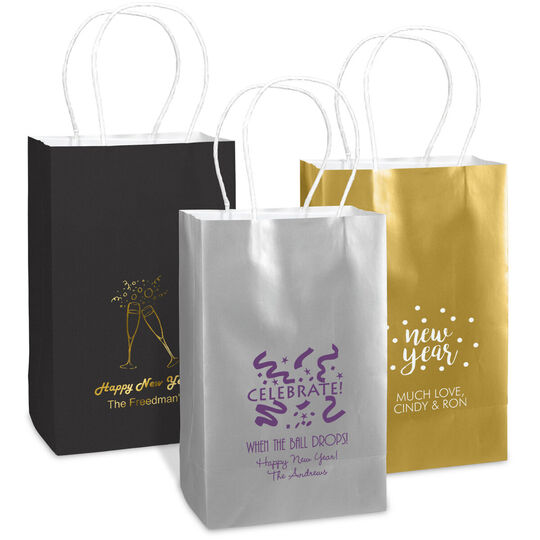 Personalized Medium Twisted Handled Bags for New Year's